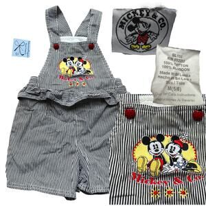 Mickey & Co. Disney Mickey and Mickey Mouse Pinstripe Overalls Kids Sz M 5/6
